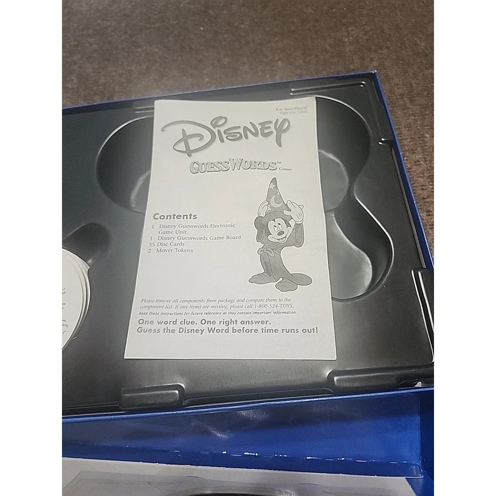 VINTAGE 2001 DISNEY GUESS WORDS Game Box, Cards, Tokens And Instruction Only!